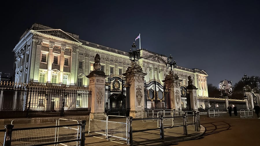 Buckingham Palace at night one of the best things to see in London.