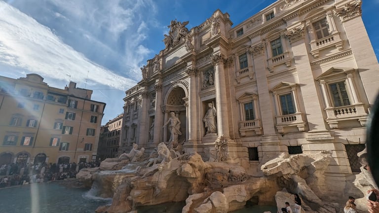 Famous Trevi fountain in Rome, Italy.