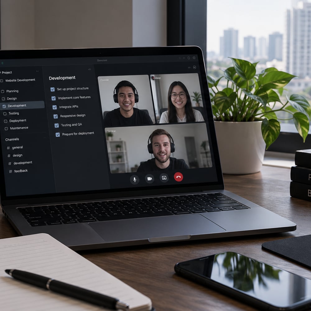 Video meeting laptop