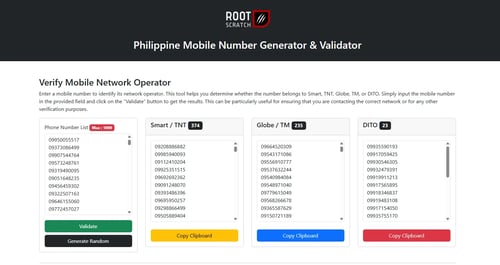 Philippine Mobile Number Generator & Validator