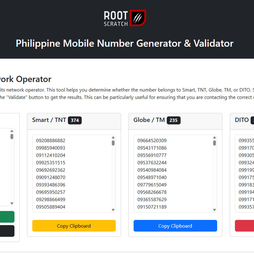 Philippine Mobile Number Generator & Validator Cover Image