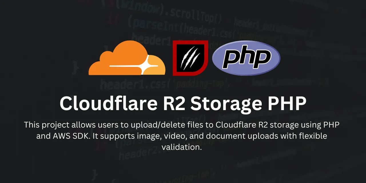 Cloudflare R2 Storage PHP project preview