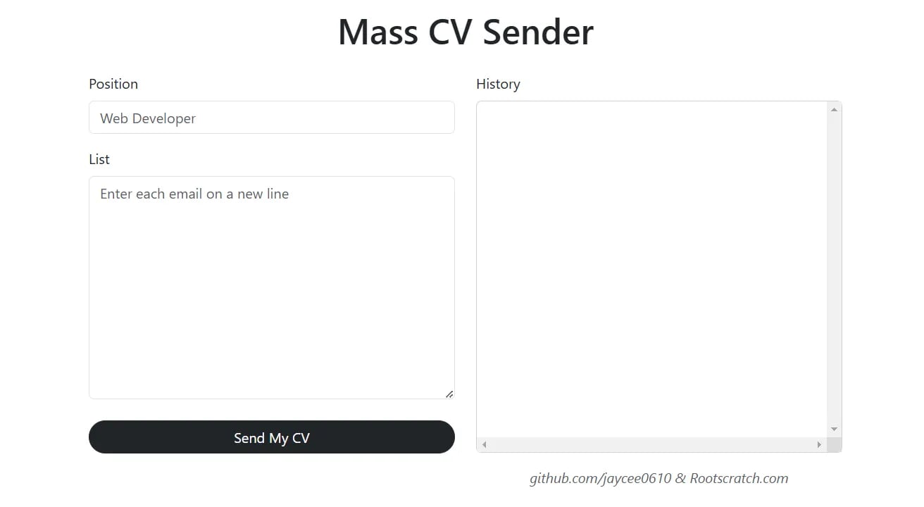 Mass CV Sender project preview