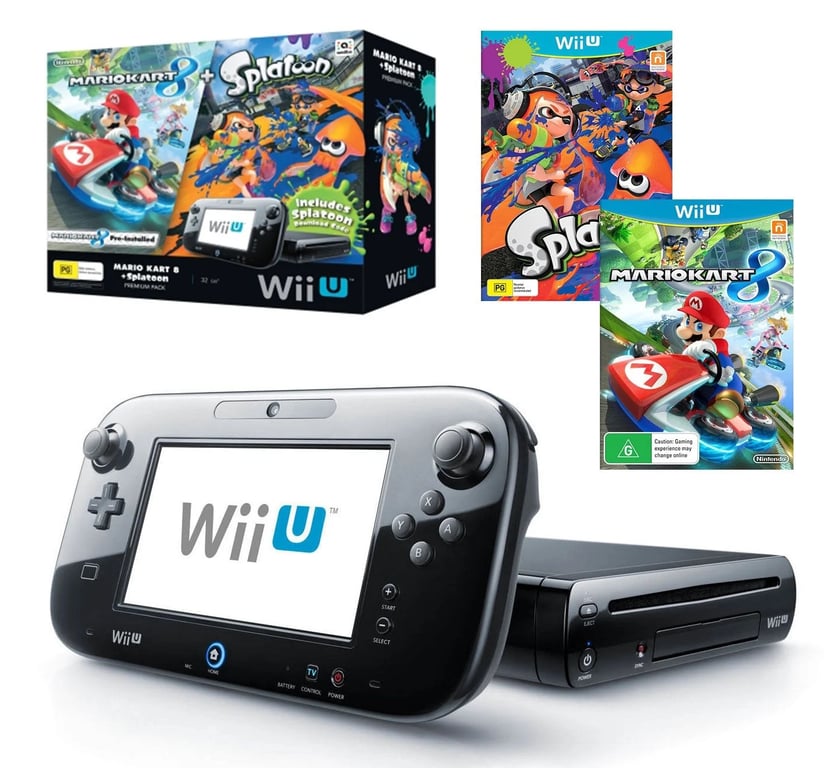 Wii U Premium Pack 32 GB - Black incl. Mario Kart 8 and Splatoon cover