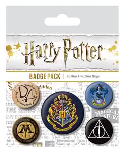 Badges 5-Pack: Harry Potter, 1x38mm x 4x25mm