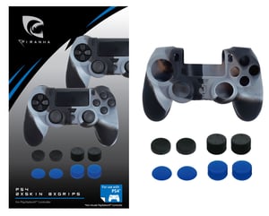 Piranha 2 Controller Protective Silicone Skins and 4 x 4 Grips Pack (PS4) cover