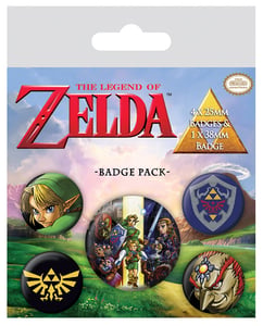 Legend of Zelda - Badge 5-Pack, 4x25mm/1x38mm cover