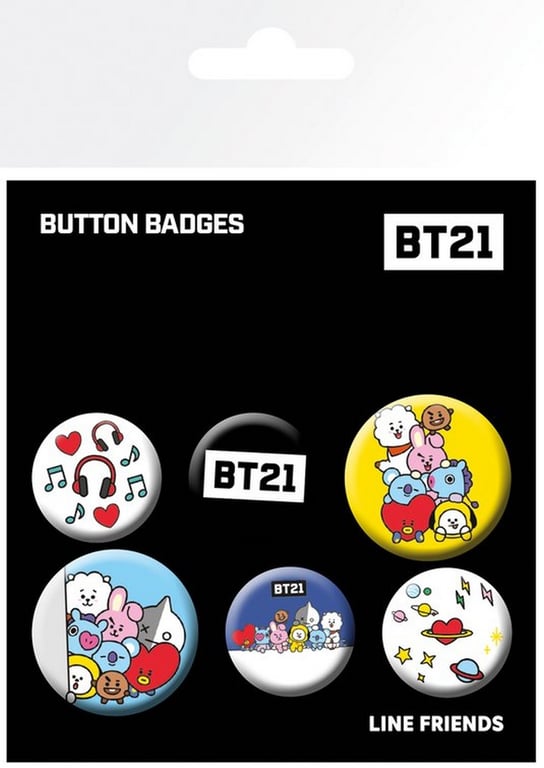 Badges 6-Pack - BT21, 2x32mm x 4x25mm cover