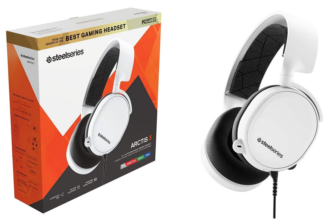 SteelSeries Arctis 3 Gaming Headset Wired - White (PS4, Xbox One, PC) cover