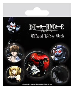 Badges 5-Pack: Death Note, 1x38mm x 4x25mm cover