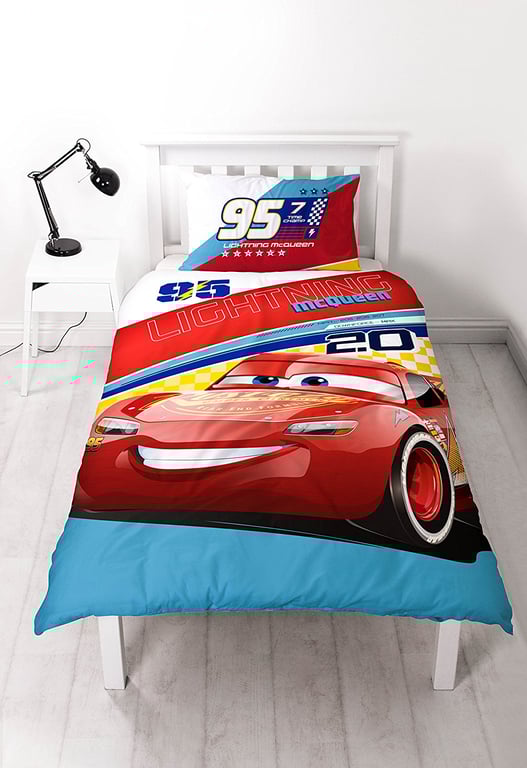 Single Duvet and Pillow Set: Disney Pixar Cars 3 - Lightning Red/White kansikuva