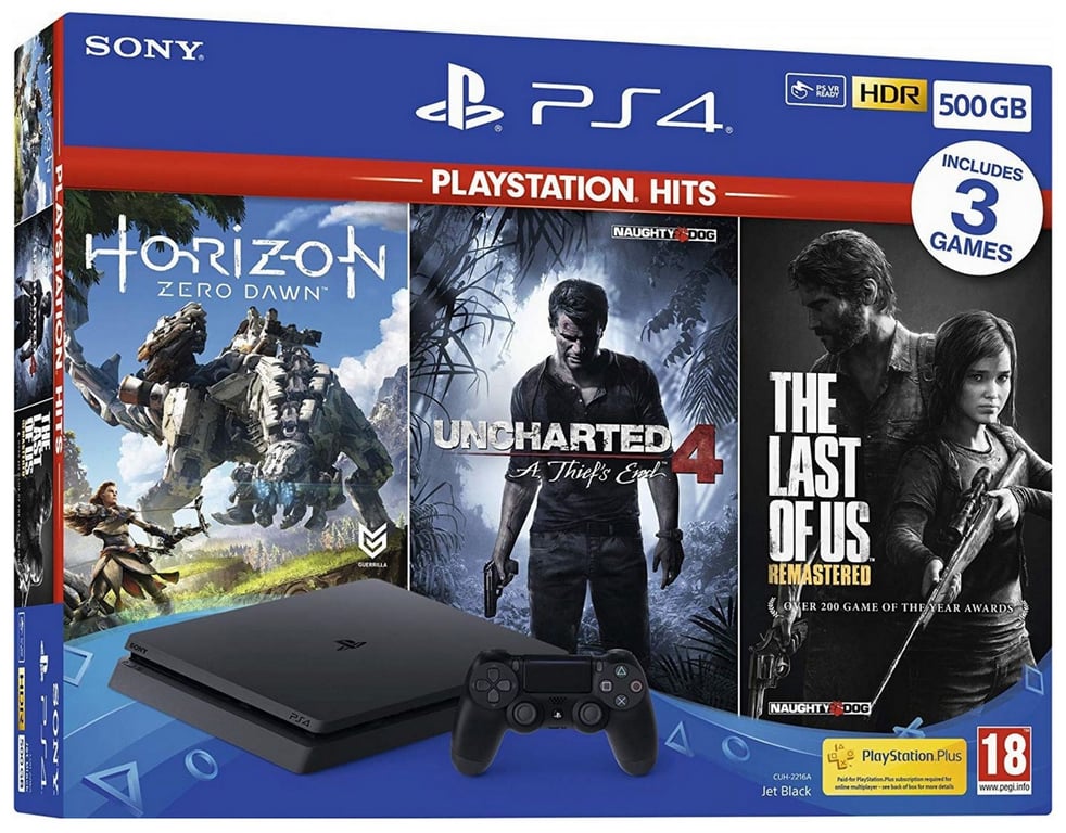 PlayStation 4 Slim 1 TB - Horizon Zero Dawn, Uncharted 4 and Last of Us Remastered Bundle cover