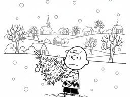 Charlie Brown Christmas coloring page preview