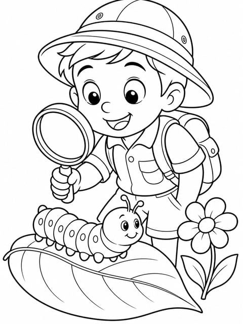 backyard bug hunt coloring page for kids