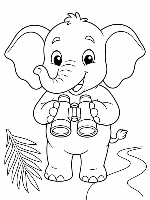 jungle safari animals coloring page for kids