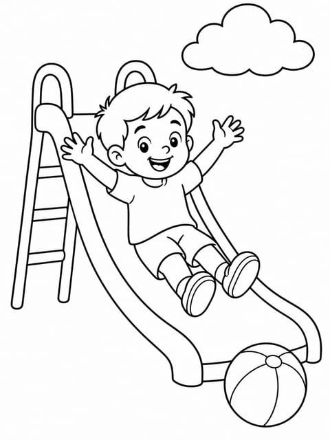 playground fun coloring page for kids