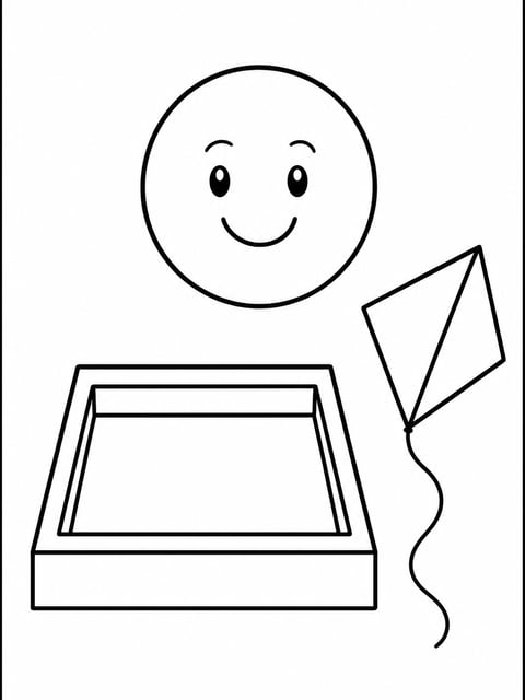 preschool shapes playground coloring page for kids ages 3 to 5