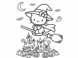 Hello Kitty Halloween Coloring Pages preview