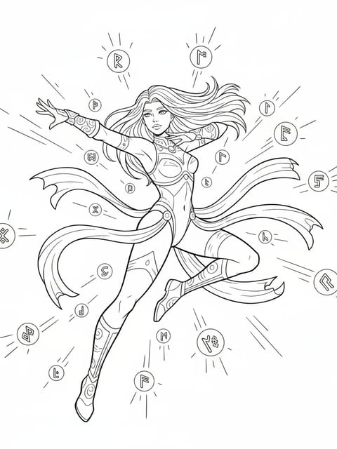 Mira full-body battle dance pose surrounded by glowing runes