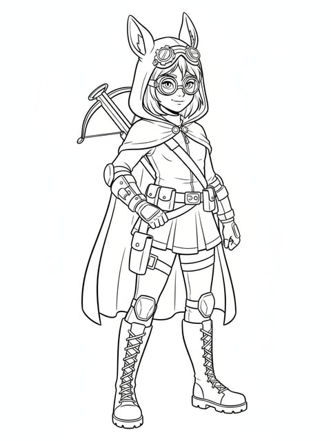 Young Zoey age 8 in Huntrix Halloween costume