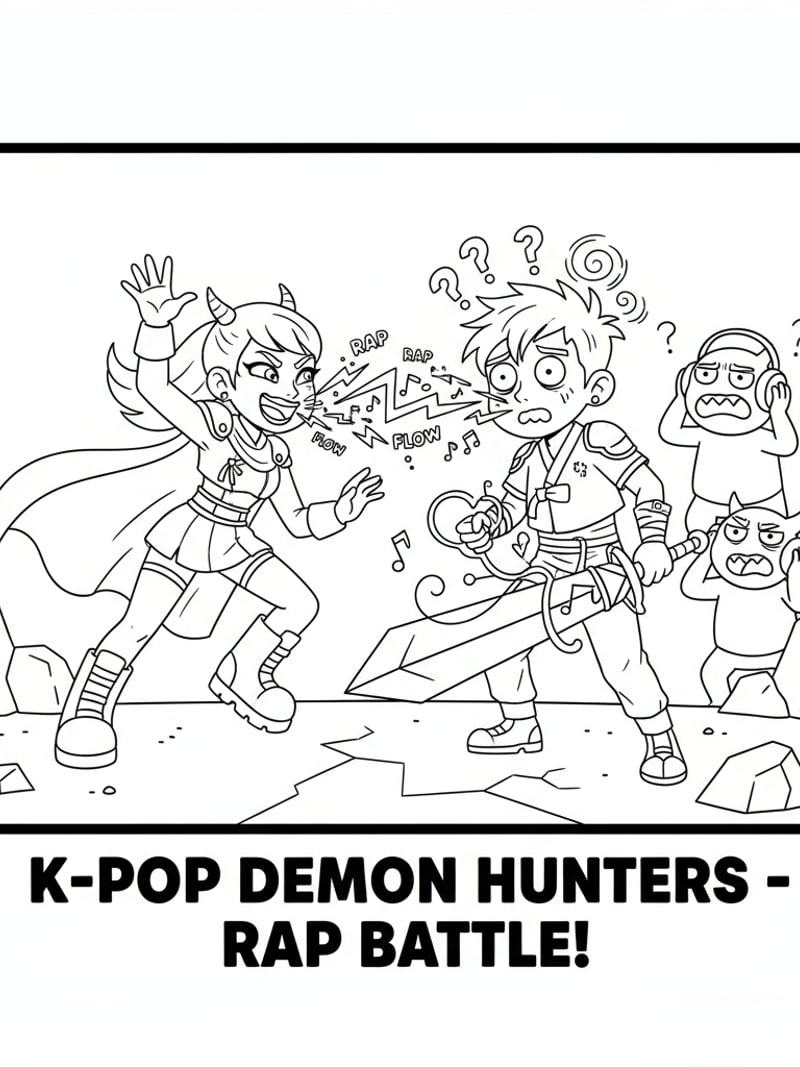 Jinu and Zoey comedic moment with Zoey teasing Jinu with rap powers