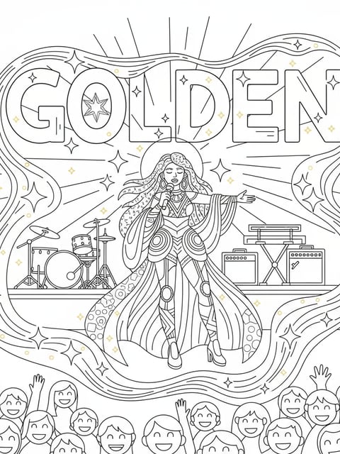 Mira performing Golden on stage with soul energy and golden lights