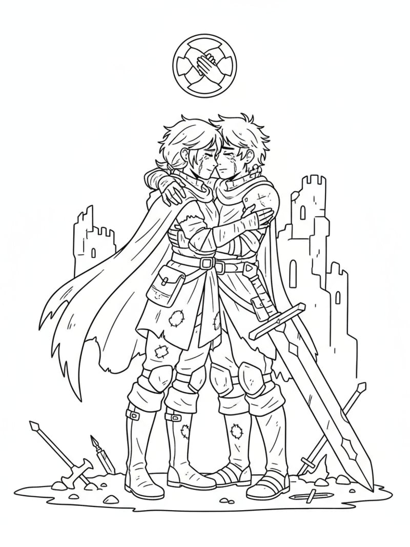 Mira hugging Rumi after battle emotional friendship moment