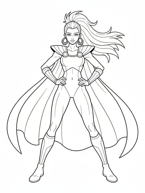 Mira full-body wearing shoulder pauldron and earrings in power pose
