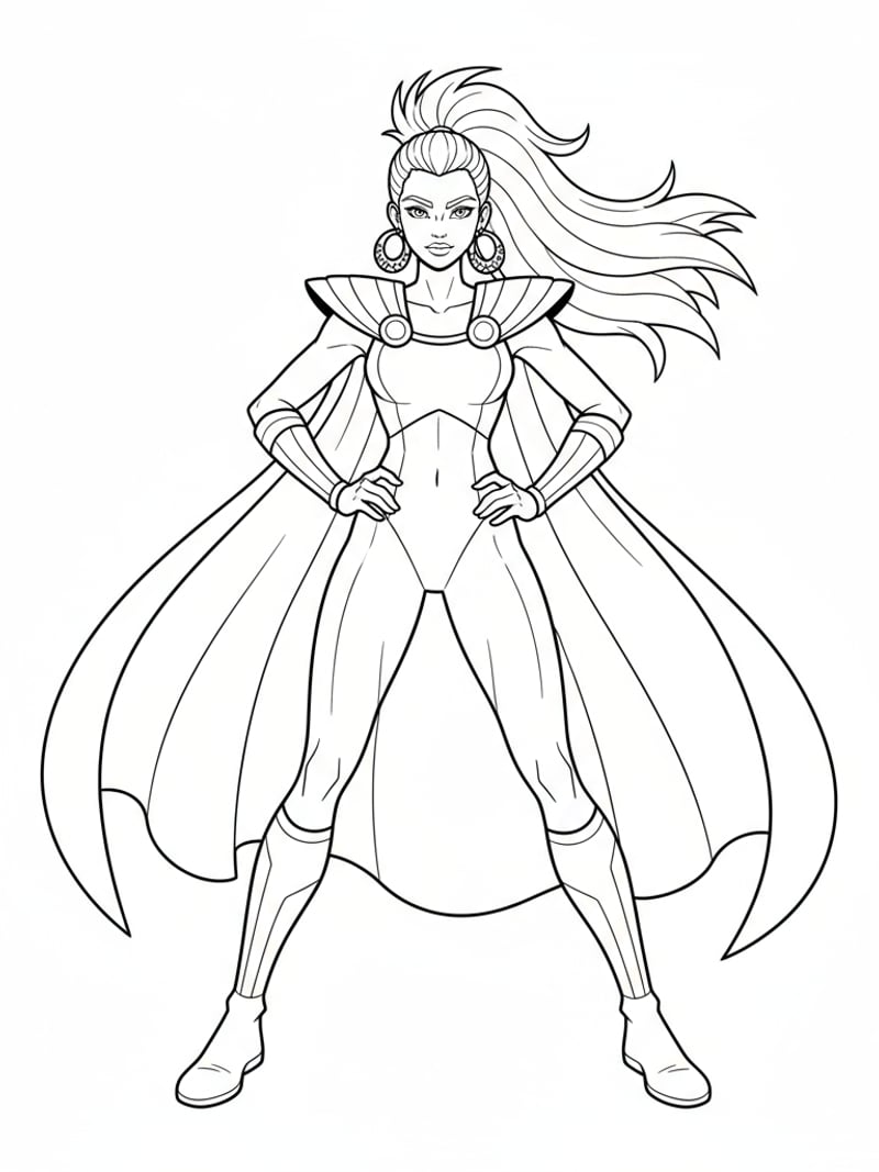 Mira full-body wearing shoulder pauldron and earrings in power pose