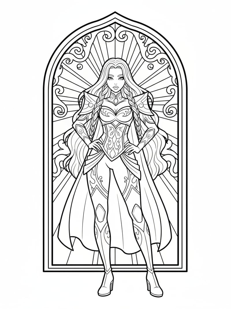 Rumi from K-pop Demon Hunters in golden outfit with glowing soul gate