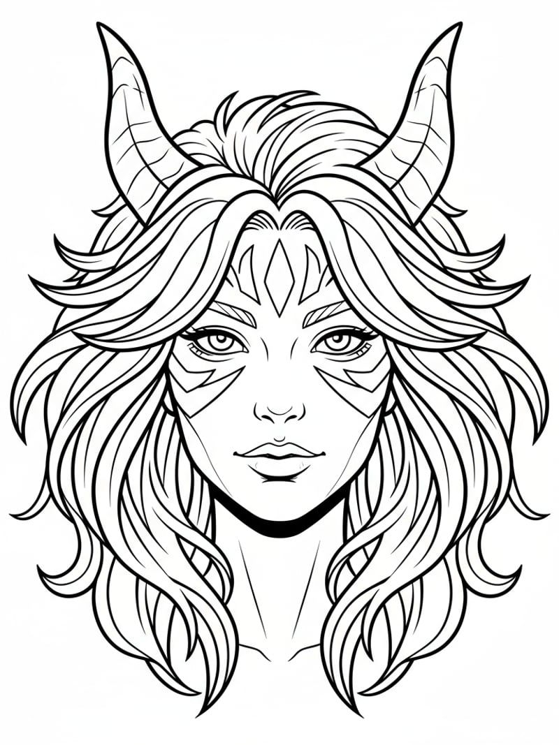 Rumi portrait close-up with signature hairstyle and facial markings