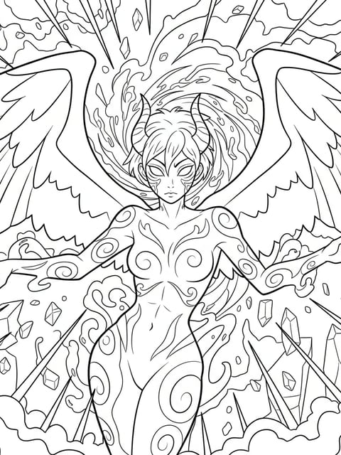 Rumi transformation into demon form with glowing soul markings epic scene