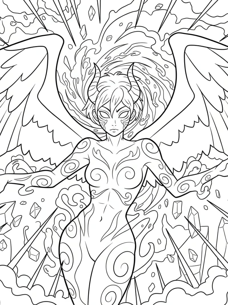 Rumi transformation into demon form with glowing soul markings epic scene