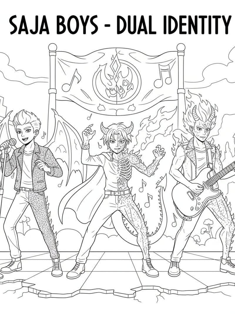 Saja Boys demon transformation mid-performance half-idol half-demon forms