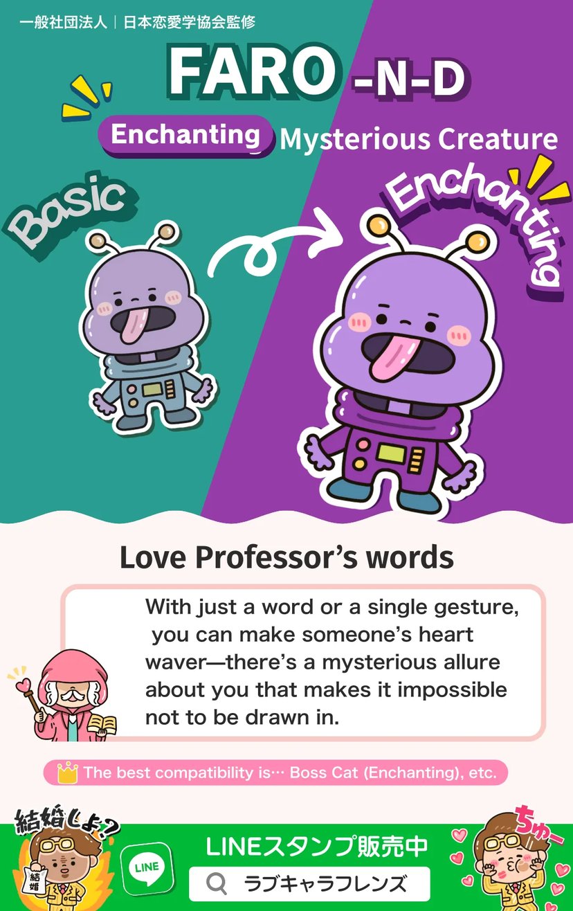 Mysterious Creature (FARO-ND) Enchanting Love Character 64 result image