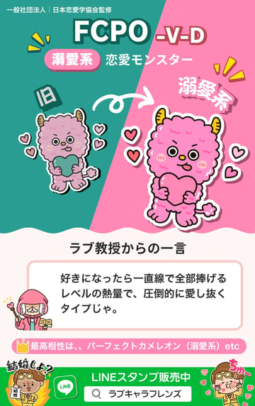 恋愛モンスター（FCPO-VD）溺愛系のラブタイプ診断64結果カード