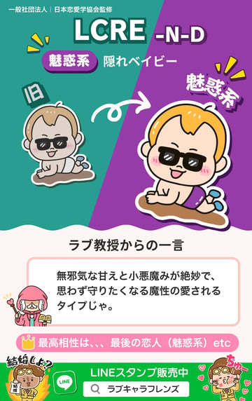 隠れベイビー（LCRE-ND）魅惑系のラブタイプ診断64結果カード