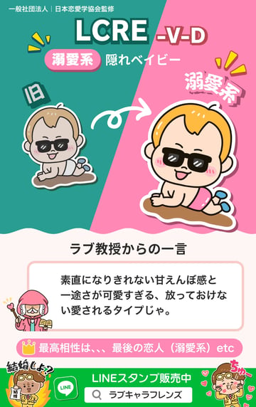 隠れベイビー（LCRE-VD）溺愛系のラブタイプ診断64結果カード