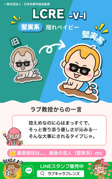隠れベイビー（LCRE-VI）堅実系のラブタイプ診断64結果カード