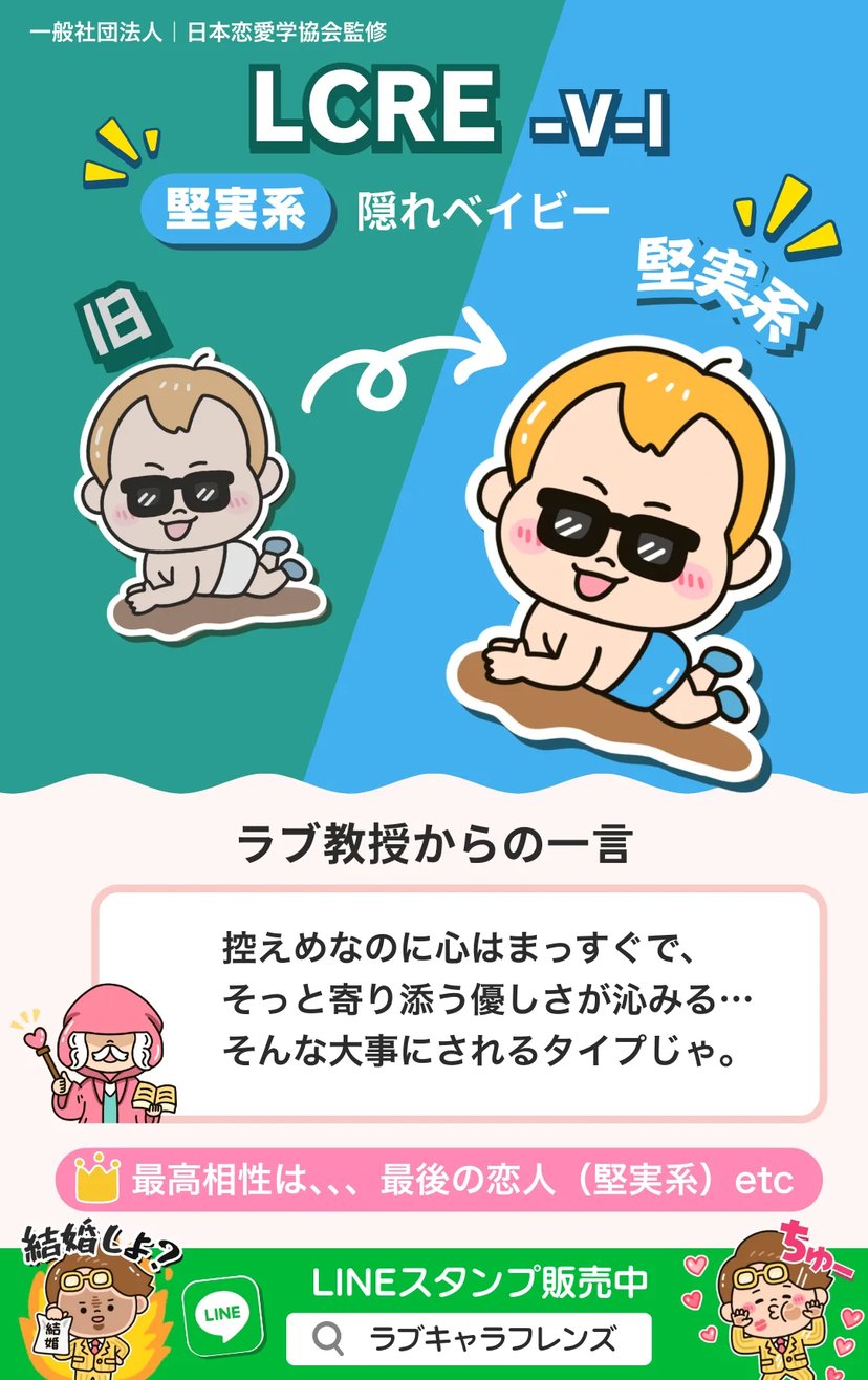 隠れベイビー（LCRE-VI）堅実系のラブタイプ診断64結果画像