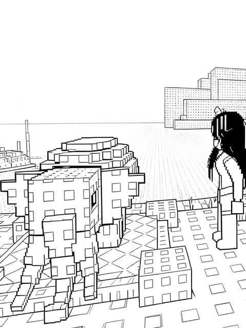 Active Plants vs Brainrots tower defense battle gameplay scene coloring page