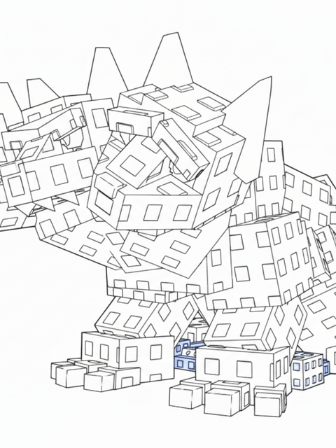 Cerberinno Hotdoggino three-headed hot dog guardian Plants vs Brainrots coloring page