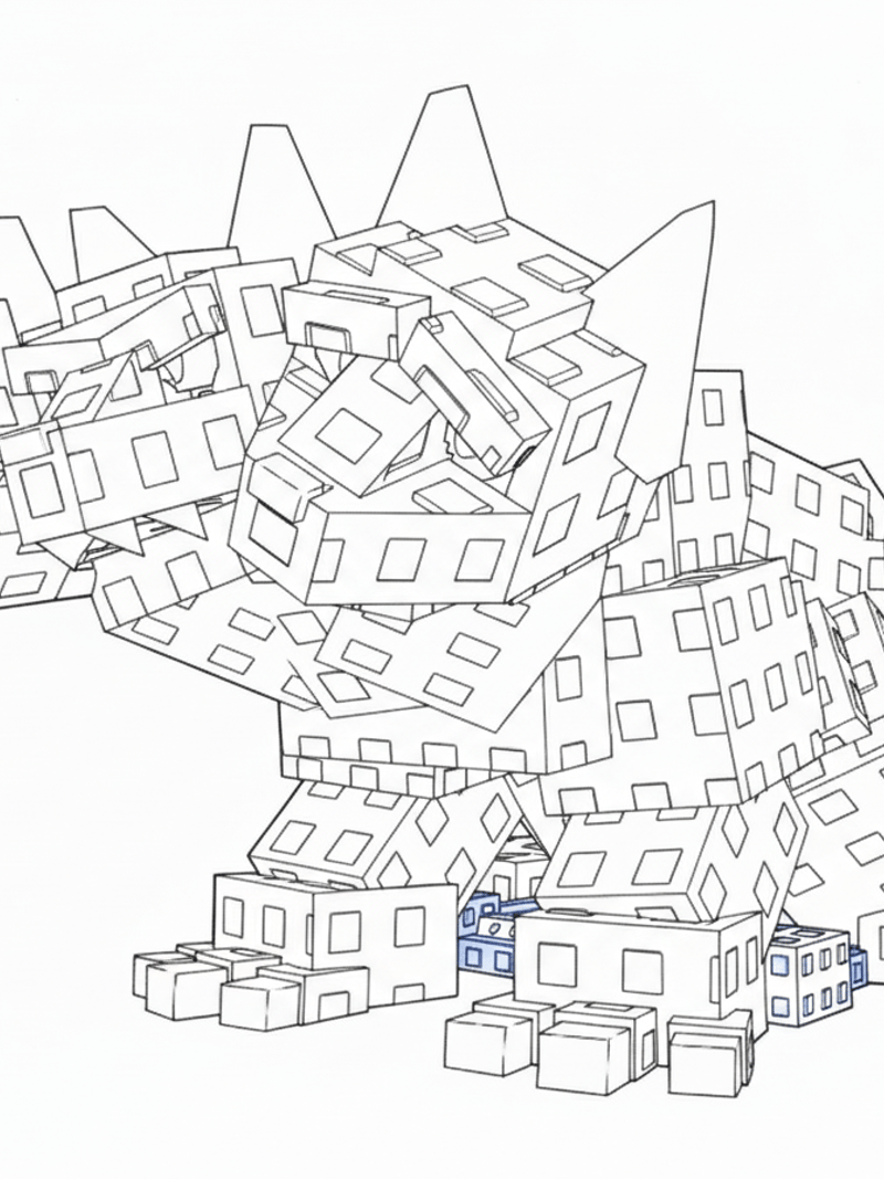 Cerberinno Hotdoggino three-headed hot dog guardian Plants vs Brainrots coloring page