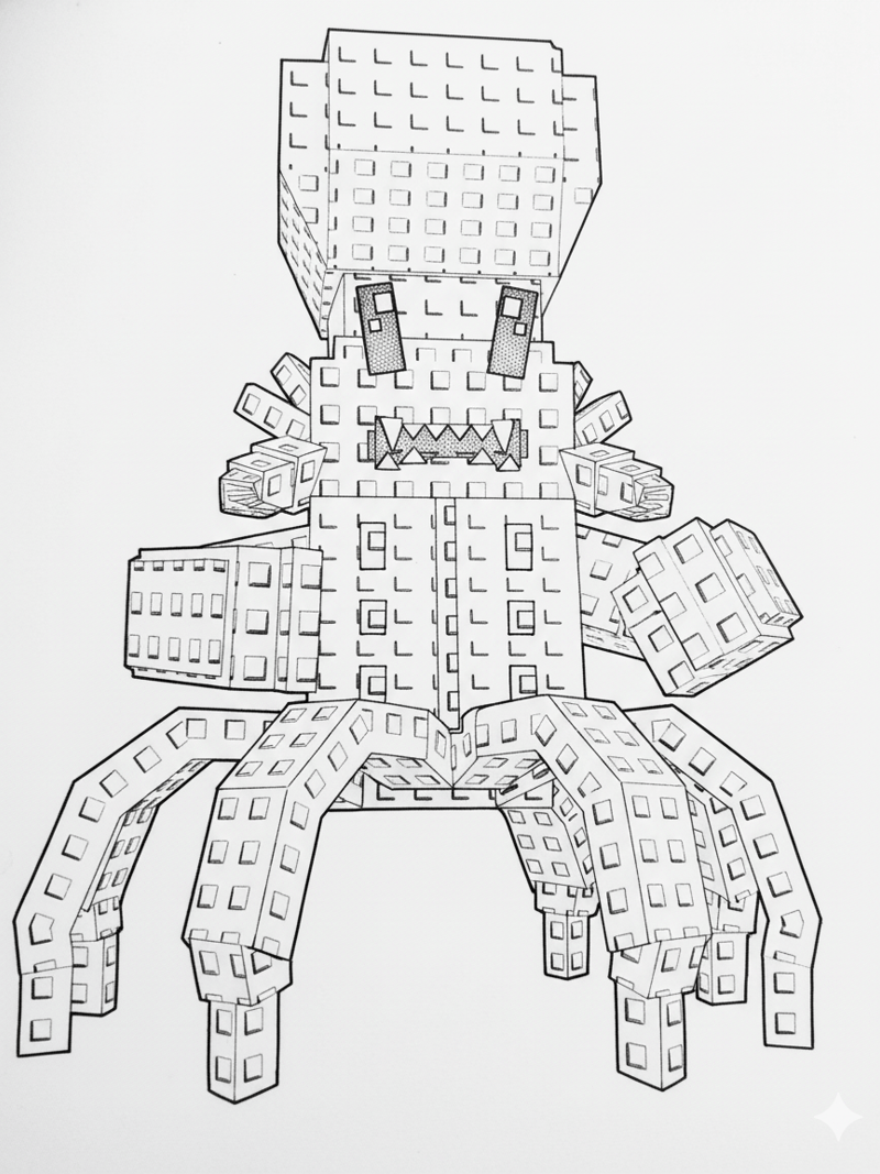 Chef Crabacadabra magical chef crab with spatula wand Plants vs Brainrots coloring page