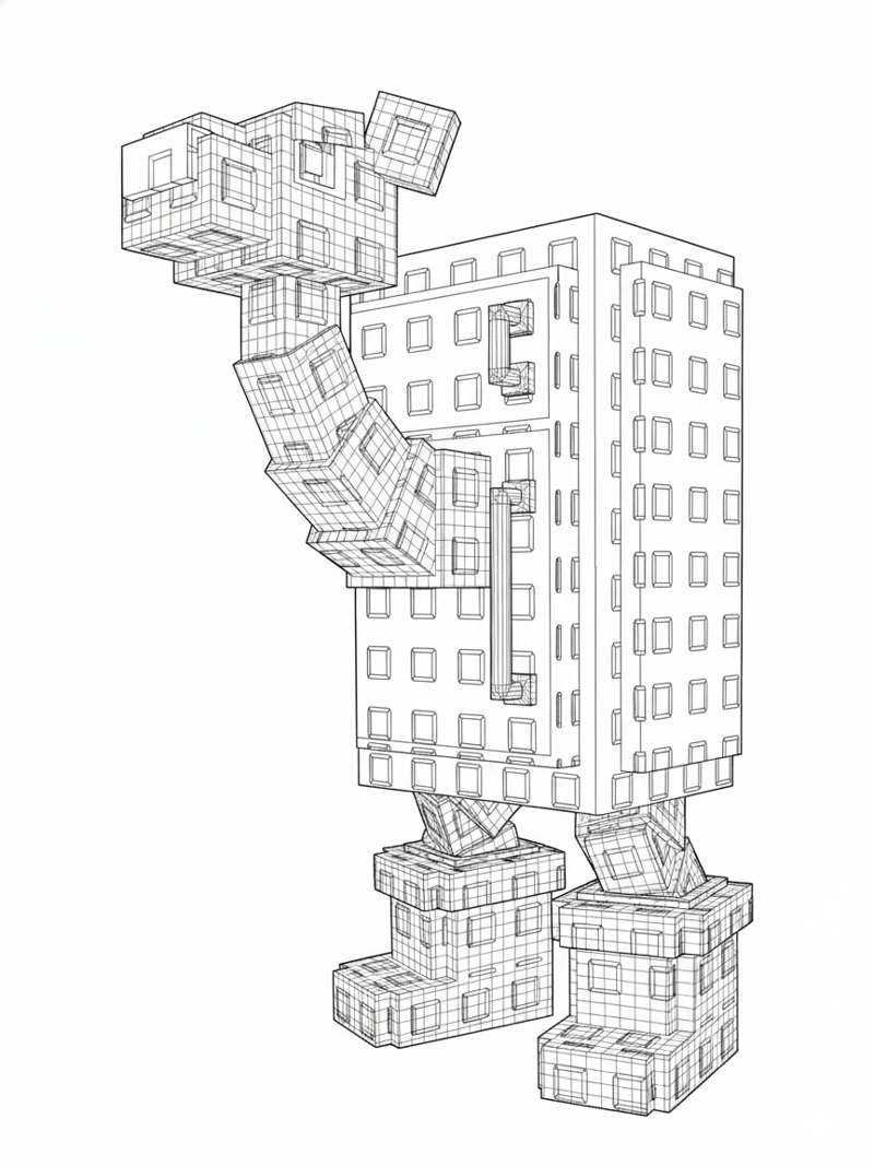 Frigo Camelo refrigerator camel hybrid with ice effects Plants vs Brainrots coloring page