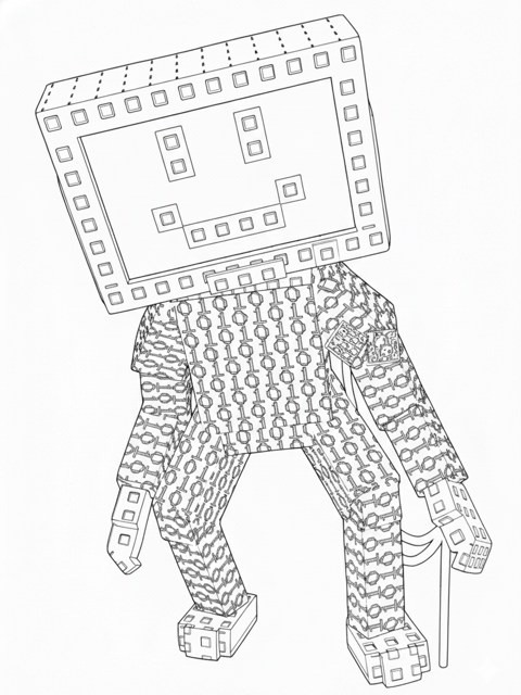 Hacktini Adminini cyber hacker admin with computer screens Plants vs Brainrots coloring page