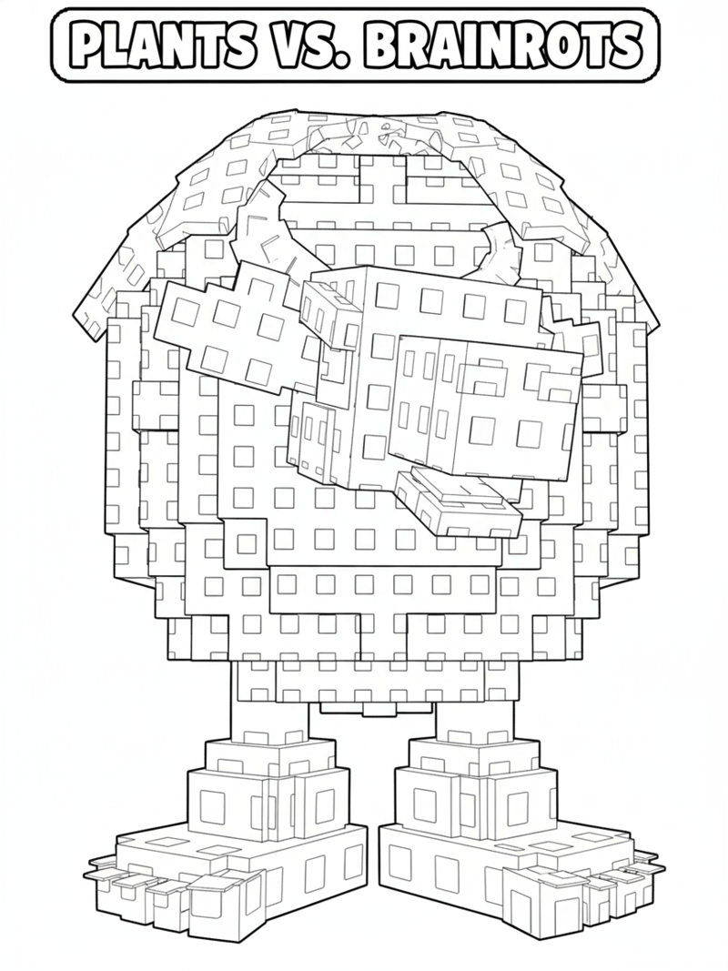 La Tomatoro matador tomato bullfighter with cape Plants vs Brainrots coloring page