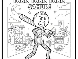 Tung Tung Tung Sahur Coloring Pages preview