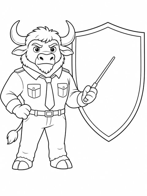 Chief Bogo leading simple briefing coloring page