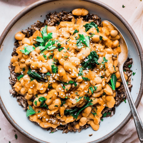 Creamy White Beans with Kale and Wild Rice